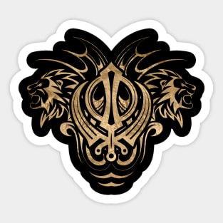 Golden Sikh Khanda symbol Sticker